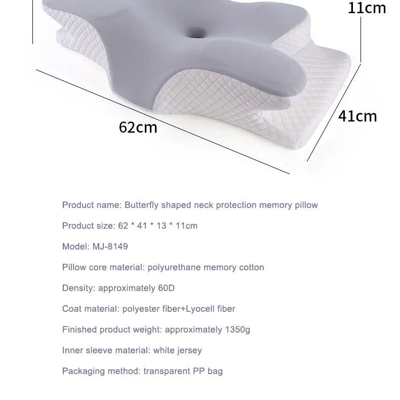 Cervical Memory Foam Pillows Butterfly Shaped Relaxing Cervical Slow Rebound Neck Pillow Pain Relief Sleeping Orthopedic Pillow Beding