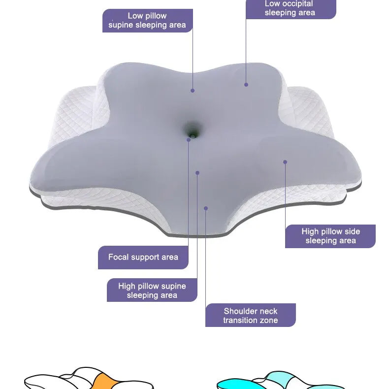 Cervical Memory Foam Pillows Butterfly Shaped Relaxing Cervical Slow Rebound Neck Pillow Pain Relief Sleeping Orthopedic Pillow Beding