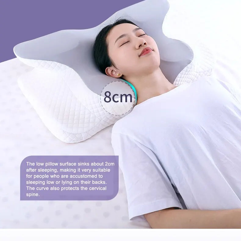 Cervical Memory Foam Pillows Butterfly Shaped Relaxing Cervical Slow Rebound Neck Pillow Pain Relief Sleeping Orthopedic Pillow Beding