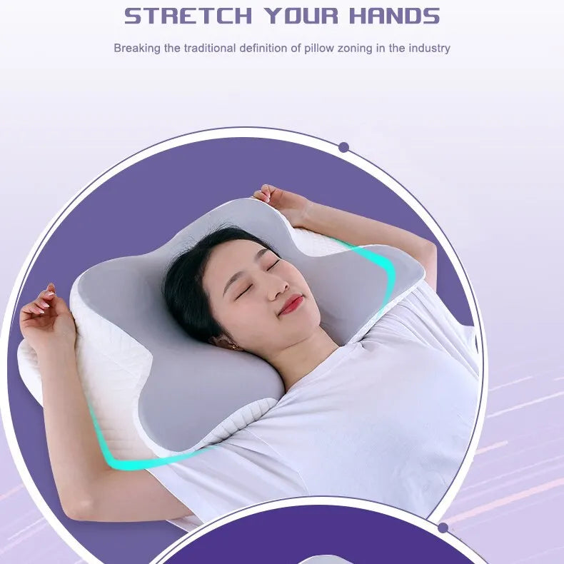 Cervical Memory Foam Pillows Butterfly Shaped Relaxing Cervical Slow Rebound Neck Pillow Pain Relief Sleeping Orthopedic Pillow Beding