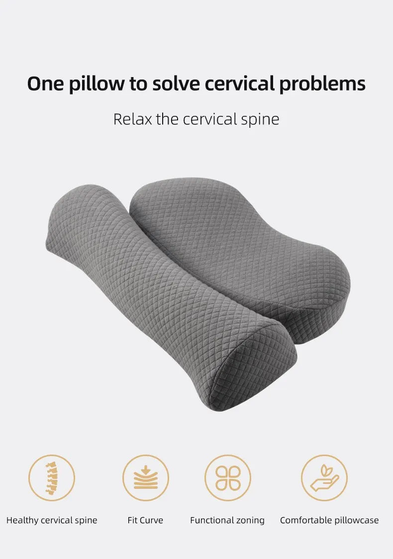 Cervical Pillow, Memory Foam Contour Pillow, Bed Pillows for Side Sleeper Ergonomic Orthopedic Sleeping Pillow