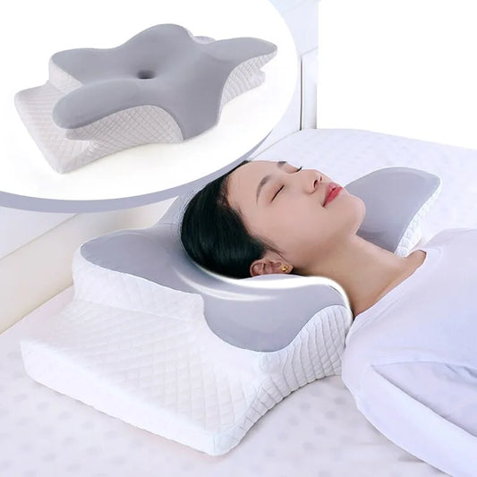 Cervical Memory Foam Pillows Butterfly Shaped Relaxing Cervical Slow Rebound Neck Pillow Pain Relief Sleeping Orthopedic Pillow Beding